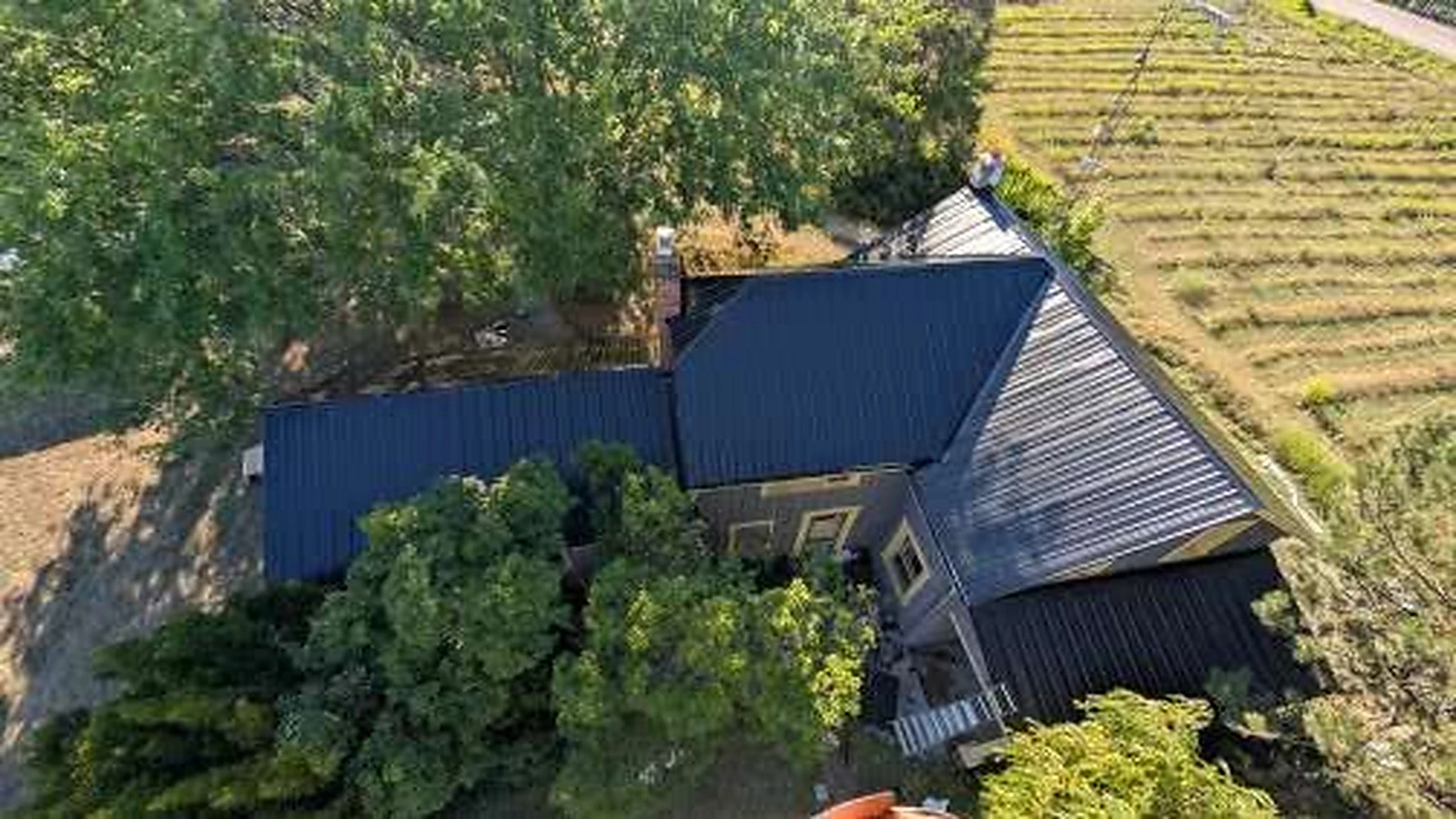 Metal roof from above