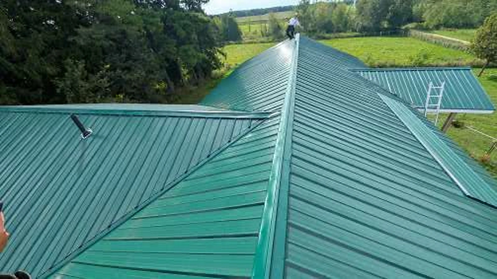 Green metal roofing